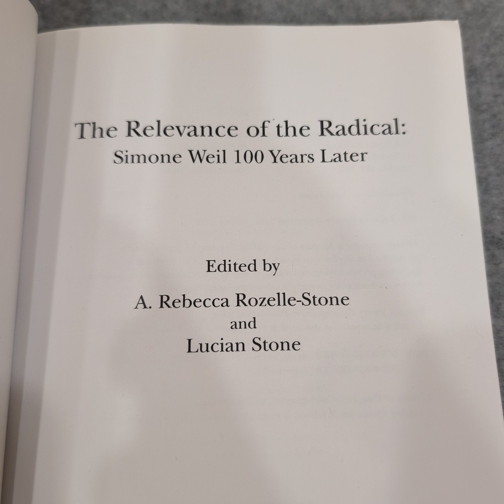 The Relevance of the Radical Simone Weil 100 Years‎ Later Essays Signed + Photo - Picture 3 of 7